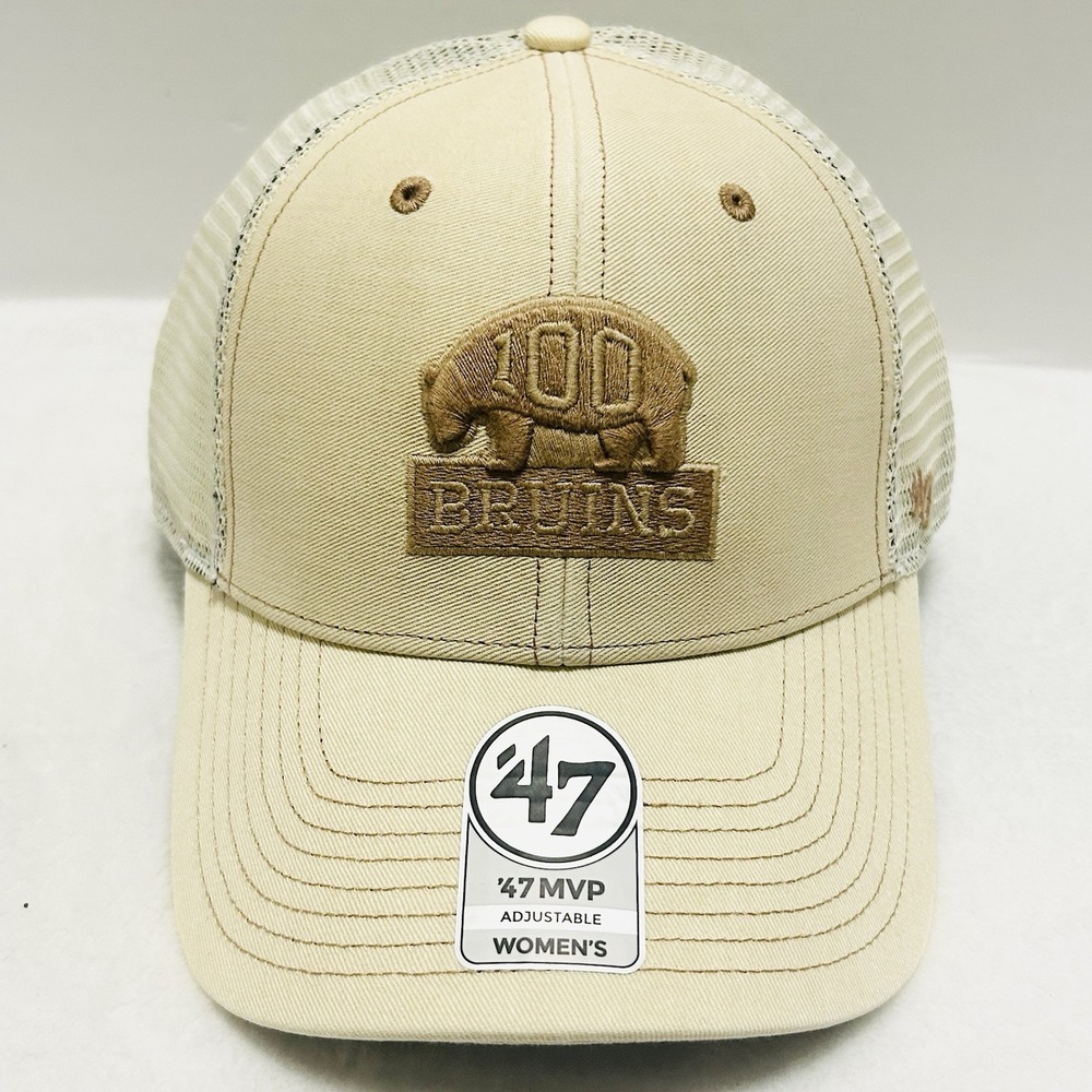 '47 Brand Boston Bruins Centennial Haze Women's MVP Trucker Hat Adjustable Tan - Picture 2 of 5